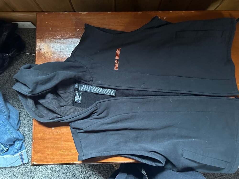 Harley-Davidson Zip Up Hooded Vest Size 2XL Black